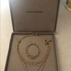Marco Bicego set necklace, ring, and bracelet